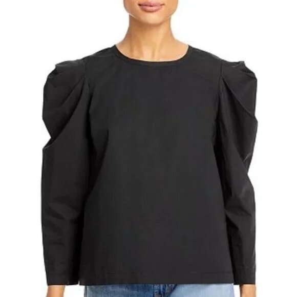 Joie Women's Black 100% Cotton Long Sleeves Rene Top Size Extra Small - Picture 1 of 8